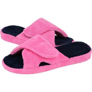 imageshevalues Summer Arch Support Slippers for Women Adjustable Terry Cloth Fuzzy Indoor Slippers Open Toe House ShoesHot Pink