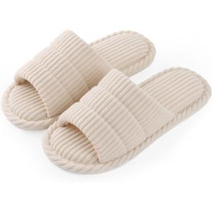 imageshevalues Summer House Slippers for Women Men Breathable Waffle Indoor Slippers Slipon Open Toe Home ShoesBeige