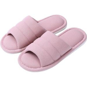imageshevalues Summer House Slippers for Women Men Breathable Waffle Indoor Slippers Slipon Open Toe Home ShoesPink