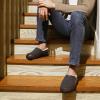 imageULTRAIDEAS Mens Cozy Slipon Memory Foam Slippers with Cozy Fleece Lining for IndoorOutdoor ComfortGrey
