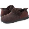 imageULTRAIDEAS Mens Cozy Memory Foam Slippers with Warm Fleece Lining WoolLike Blend Micro Suede House Shoes with Indoor Outdoor Rubber Sole