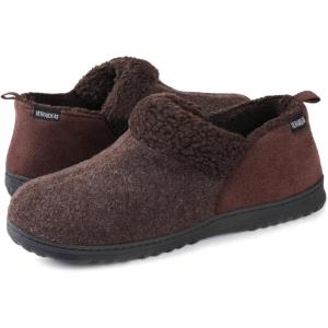 imageULTRAIDEAS Mens Cozy Memory Foam Slippers with Warm Fleece Lining WoolLike Blend Micro Suede House Shoes with Indoor Outdoor Rubber Sole