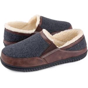 imageULTRAIDEAS Mens Cozy Slipon Memory Foam Slippers with Cozy Fleece Lining for IndoorOutdoor ComfortGrey
