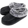 imageULTRAIDEAS Couples Suede Moccasin Memory Foam SlippersMen Size 1112 Women Size 78