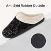 imageULTRAIDEAS Set of 2 Pairs  US Size 56 Womens Bedroom Slipper with Memory Foam Black Grey 