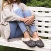 imageULTRAIDEAS Set of 2 Pairs  US Size 56 Womens Bedroom Slipper with Memory Foam Dark Blue Grey 