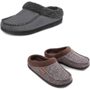 imageULTRAIDEAS Set of Two Pairs Mens SlippersGray ampamp Coffee Medium 910