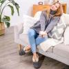 imageULTRAIDEAS Set of 2 Pairs  US Size 78 Womens Bedroom Slipper with Memory Foam Black Grey 