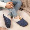 imageULTRAIDEAS Set of 2 Pairs  US Size 78 Womens Bedroom Slipper with Memory Foam Dark Blue Light Blue 