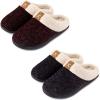 imageULTRAIDEAS Set of 2 Pairs  US Size 78 Womens Bedroom Slipper with Memory Foam Violet Red 