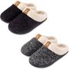 imageULTRAIDEAS Set of 2 Pairs  US Size 910 Womens Bedroom Slipper with Memory Foam Violet Grey 