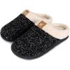 imageULTRAIDEAS Set of 2 Pairs  US Size Medium Memory Foam Slippers GreyBlack