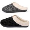 imageULTRAIDEAS Set of 2 Pairs  US Size Medium Memory Foam Slippers GreyBlack