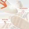 imageULTRAIDEAS Womens Memory Foam Closed  Back Slippers Cotton Slip  On House Shoes with Orange Trim for Home ampamp CasualBeige