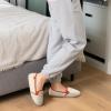 imageULTRAIDEAS Womens Memory Foam Closed  Back Slippers Cotton Slip  On House Shoes with Orange Trim for Home ampamp CasualBeige