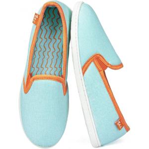 imageULTRAIDEAS Womens Memory Foam Closed  Back Slippers Cotton Slip  On House Shoes with Orange Trim for Home ampamp CasualTurquoise