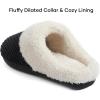 imageULTRAIDEAS Womens Lambhug Comfy Fleece House Slippers Memory Foam Slipon House Shoes Indoor OutdoorBlack