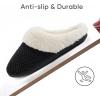 imageULTRAIDEAS Womens Lambhug Comfy Fleece House Slippers Memory Foam Slipon House Shoes Indoor OutdoorBlack