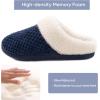 imageULTRAIDEAS Womens Lambhug Comfy Fleece House Slippers Memory Foam Slipon House Shoes Indoor OutdoorBlue