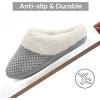 imageULTRAIDEAS Womens Lambhug Comfy Fleece House Slippers Memory Foam Slipon House Shoes Indoor OutdoorGrey