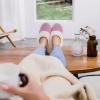 imageULTRAIDEAS Womens Lambhug Comfy Fleece House Slippers Memory Foam Slipon House Shoes Indoor OutdoorPink
