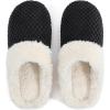 imageULTRAIDEAS Womens Lambhug Comfy Fleece House Slippers Memory Foam Slipon House Shoes Indoor OutdoorBlack