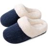 imageULTRAIDEAS Womens Lambhug Comfy Fleece House Slippers Memory Foam Slipon House Shoes Indoor OutdoorBlue