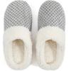 imageULTRAIDEAS Womens Lambhug Comfy Fleece House Slippers Memory Foam Slipon House Shoes Indoor OutdoorGrey