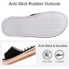 imageshevalues Open Toe House Slippers for Women Men Soft Cotton Indoor Shoes Memory Foam Slip On bedroom SlippersBlack