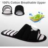 imageshevalues Open Toe House Slippers for Women Men Soft Cotton Indoor Shoes Memory Foam Slip On bedroom SlippersBlack