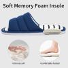 imageshevalues Open Toe House Slippers for Women Men Soft Cotton Indoor Shoes Memory Foam Slip On bedroom SlippersBlue