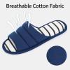 imageshevalues Open Toe House Slippers for Women Men Soft Cotton Indoor Shoes Memory Foam Slip On bedroom SlippersBlue