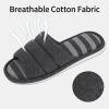 imageshevalues Open Toe House Slippers for Women Men Soft Cotton Indoor Shoes Memory Foam Slip On bedroom SlippersDark Grey