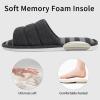 imageshevalues Open Toe House Slippers for Women Men Soft Cotton Indoor Shoes Memory Foam Slip On bedroom SlippersDark Grey
