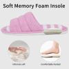 imageshevalues Open Toe House Slippers for Women Men Soft Cotton Indoor Shoes Memory Foam Slip On bedroom SlippersDark Pink