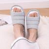 imageshevalues Open Toe House Slippers for Women Men Soft Cotton Indoor Shoes Memory Foam Slip On bedroom SlippersLight Grey