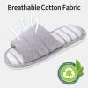 imageshevalues Open Toe House Slippers for Women Men Soft Cotton Indoor Shoes Memory Foam Slip On bedroom SlippersLight Grey