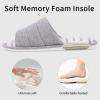 imageshevalues Open Toe House Slippers for Women Men Soft Cotton Indoor Shoes Memory Foam Slip On bedroom SlippersLight Grey