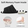imageshevalues Open Toe House Slippers for Women Men Soft Cotton Indoor Shoes Memory Foam Slip On bedroom SlippersMatt Black