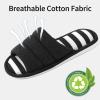 imageshevalues Open Toe House Slippers for Women Men Soft Cotton Indoor Shoes Memory Foam Slip On bedroom SlippersMatt Black