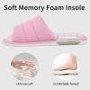 imageshevalues Open Toe House Slippers for Women Men Soft Cotton Indoor Shoes Memory Foam Slip On bedroom SlippersPink