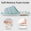 imageshevalues Open Toe House Slippers for Women Men Soft Cotton Indoor Shoes Memory Foam Slip On bedroom SlippersTeal