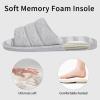 imageshevalues Open Toe House Slippers for Women Men Soft Cotton Indoor Shoes Memory Foam Slip On bedroom SlippersUpdate Grey