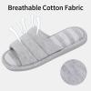 imageshevalues Open Toe House Slippers for Women Men Soft Cotton Indoor Shoes Memory Foam Slip On bedroom SlippersUpdate Grey