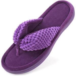 imageULTRAIDEAS Womens Popcorn Flip Flop House Slipper with Memory FoamViolet