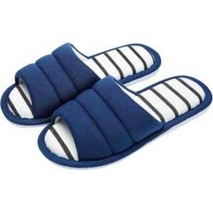 imageshevalues Open Toe House Slippers for Women Men Soft Cotton Indoor Shoes Memory Foam Slip On bedroom SlippersBlue
