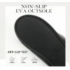 imageParlovable Womens Fuzzy Slippers Memory Foam Suede House Slippers Faux Fur Indoor Outdoor ShoesBlack