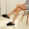imageParlovable Womens Fuzzy Slippers Memory Foam Suede House Slippers Faux Fur Indoor Outdoor ShoesBlack