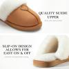 imageParlovable Womens Fuzzy Slippers Memory Foam Suede House Slippers Faux Fur Indoor Outdoor ShoesChestnut