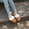 imageParlovable Womens Fuzzy Slippers Memory Foam Suede House Slippers Faux Fur Indoor Outdoor ShoesChestnut